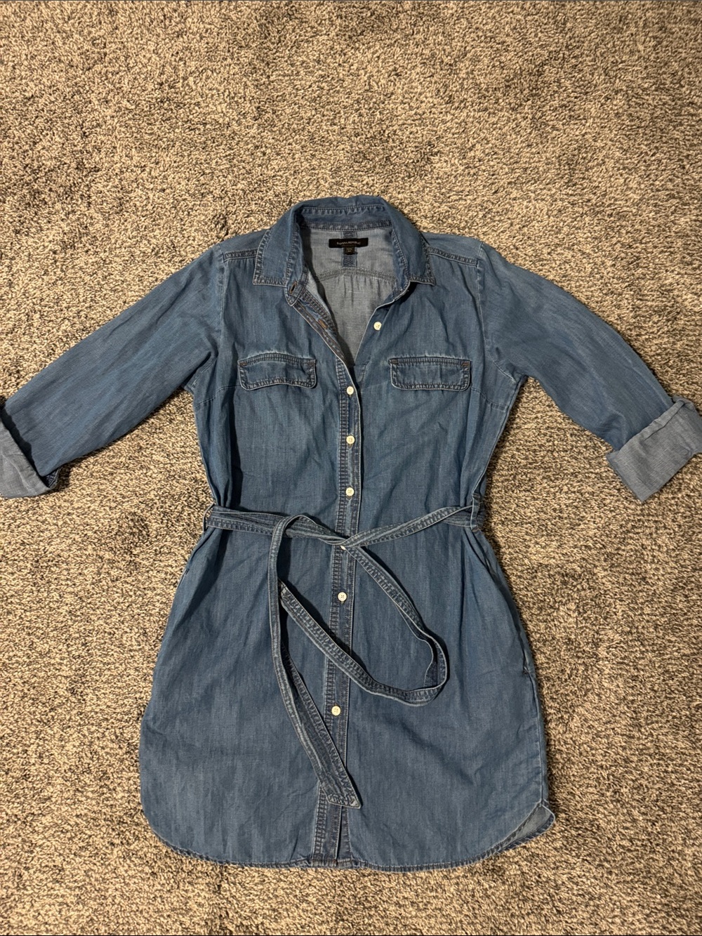 Banana Republic Chambray Shirt Dress in Blue